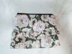 リバティアレキサンダー【グレーブルーム】のポケットティッシュケースフリルポーチ