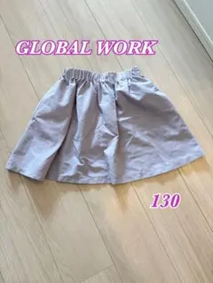 グローバルワーク 薄紫 フレアスカート ショートパンツ付き 130