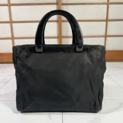 フェラガモ トートバッグ A4 黒 ヴァラリボン チェーン ナイロン 