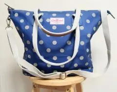 キャス・キッドソン 2wayトートバッグ ネイビー ドット柄
