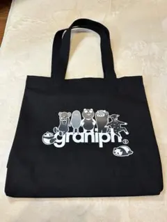 【新品未使用】グラニフ graniph キャラクター トートバッグ 黒 イオン