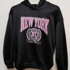 SHEIN ブラック フード付きトレーナー 12Y