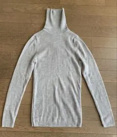 無印良品　洗えるウールハイゲージリブ　タートルネックセーター　オートミール Ｌ