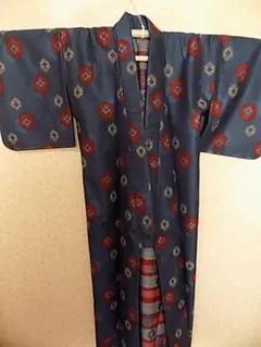 77368 レディース　着物　アンサンブル　紺地・赤ほか