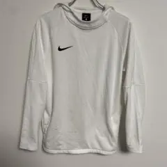 Nike DRI-FIT ホワイト フード付き長袖 裏フリース L