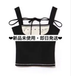 andmary Luca stitch tops ベージュ Luca stitch tops color beige/black ¥7700-tax in 丸みのある切り替え