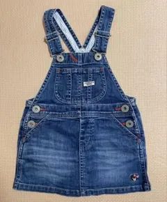 ミキハウス DOUBLE.B デニムジャンバースカート 90㎝