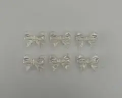 リボン型透明ビーズ 6個セット