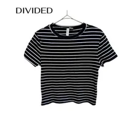 B0736DIVIDED半袖ボーダートップスカジュアルきれいめギャルのサムネイル