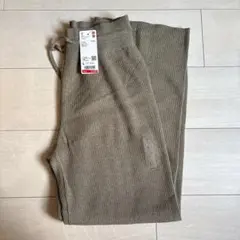 UNIQLO ウォッシャブルニット　リブパンツ　L カーキ　マタニティ