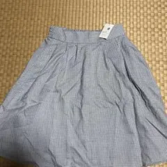 earth グレンチェック柄ギャザースカート