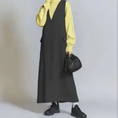 ビューティーアンドユース　ダブルクロスジャンパースカート　ワンピース