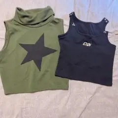 レディス　タンクトップ　ノースリーブＴシャツ　セット