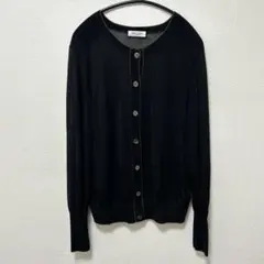 SALON adam et rope’ シアークルーネックカーディガン ブラック