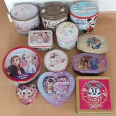 ディズニーキャラクターデザイン 空き缶 ＆しなこボンボンの空き缶のみセット12点