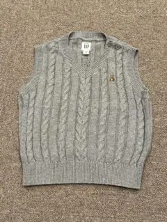 baby GAP ケーブルニットベスト 18-24ヶ月 グレー 美品 90cm