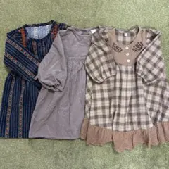 【値下げ】秋冬ワンピース3着 90-95cm(tete a tete・juo含)