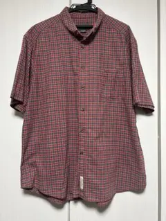 90s Eddie Bauer チェック 半袖シャツ XL 赤　黒タグ