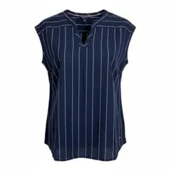 【新品未使用】TOMMY HILFIGER紺 ストライプ ノースリーブシャツXS
