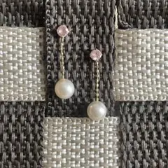 K18 パールピアス キャッチ無し