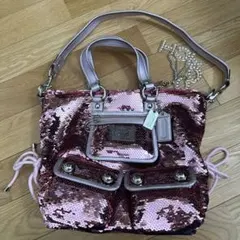 希少！新品未使用 coach コーチ ポピー トートバッグ スパンコール