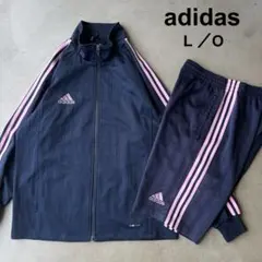 【adidas】アディダス　L　O　ジャージセット　ハーフパンツ　紺×ピンクのサムネイル