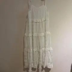 w closet ホワイトティアードキャミワンピース