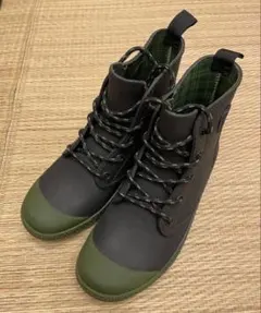 【美品】ワークマン カーキ・ブラック 防水ブーツ 長靴Mサイズ