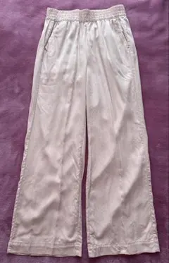 GAP 薄ピンク　ストレート　パンツ　M ゴム　ポケット付