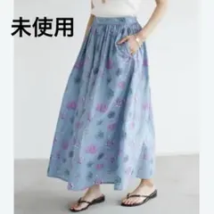 未使用 クラフトスタンダードブティック インド綿 サンゴ柄ギャザースカートのサムネイル