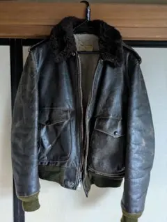 レザー ジャケット ダークブラウン ファー付き