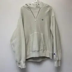 チャンピオン　リバースウィーブハーフジップパーカー　ベージュ
