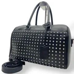 専用 サンローラン ボストンバッグ レザー ベイビーダッフル スタッズ 黒