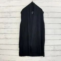 FOREVER21 ニットベスト ロング 黒 韓国風 体型カバー S相当 春秋冬