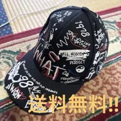 グラフィティデザイン キャップ ブラック