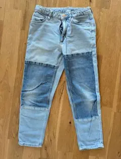 ライトブルーパッチワークロングパンツ　H＆M