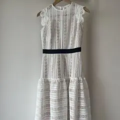 ホワイトレースワンピース フリル袖 CELFORD