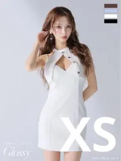 Robe de Fleurs Glossy タイトミニドレス ホワイト XS