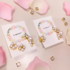 パールとビジューのイヤーカフ