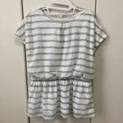 grove ストライプ 半袖　カットソー　Lサイズ　ブルー