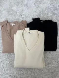 UNIQLO ユニクロ　カシミヤセーター　Lサイズ　３点セット