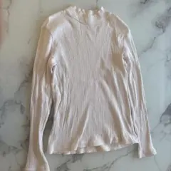 UNIQLO リブハイネックT /オフホワイト　Mサイズ