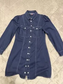 TOMMY JEANS デニムシャツワンピース ネイビー Mのサムネイル