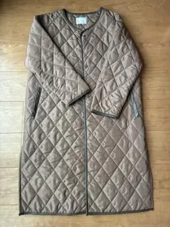 socolla ブラウン キルティングロングジャケット