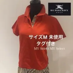 BURBERRY GOLF オレンジ ポロシャツ 半袖　M バーバリー　タグ付きのサムネイル
