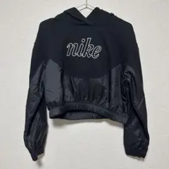 Nike フード付き クロップド丈パーカー M ブラック