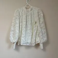 GRL 花柄シアーブラウス バックリボン フリーサイズ