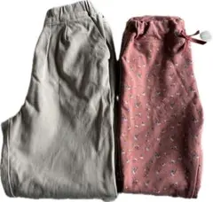 女の子　ロングパンツ　2枚組　120