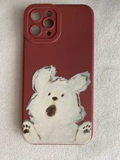iphone11pro ケース　赤　犬　かわいい