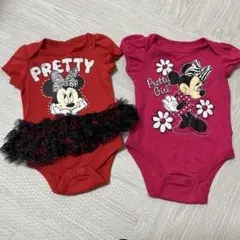 Disney ミニーマウスロンパース 0-3M 2点セット夏服！